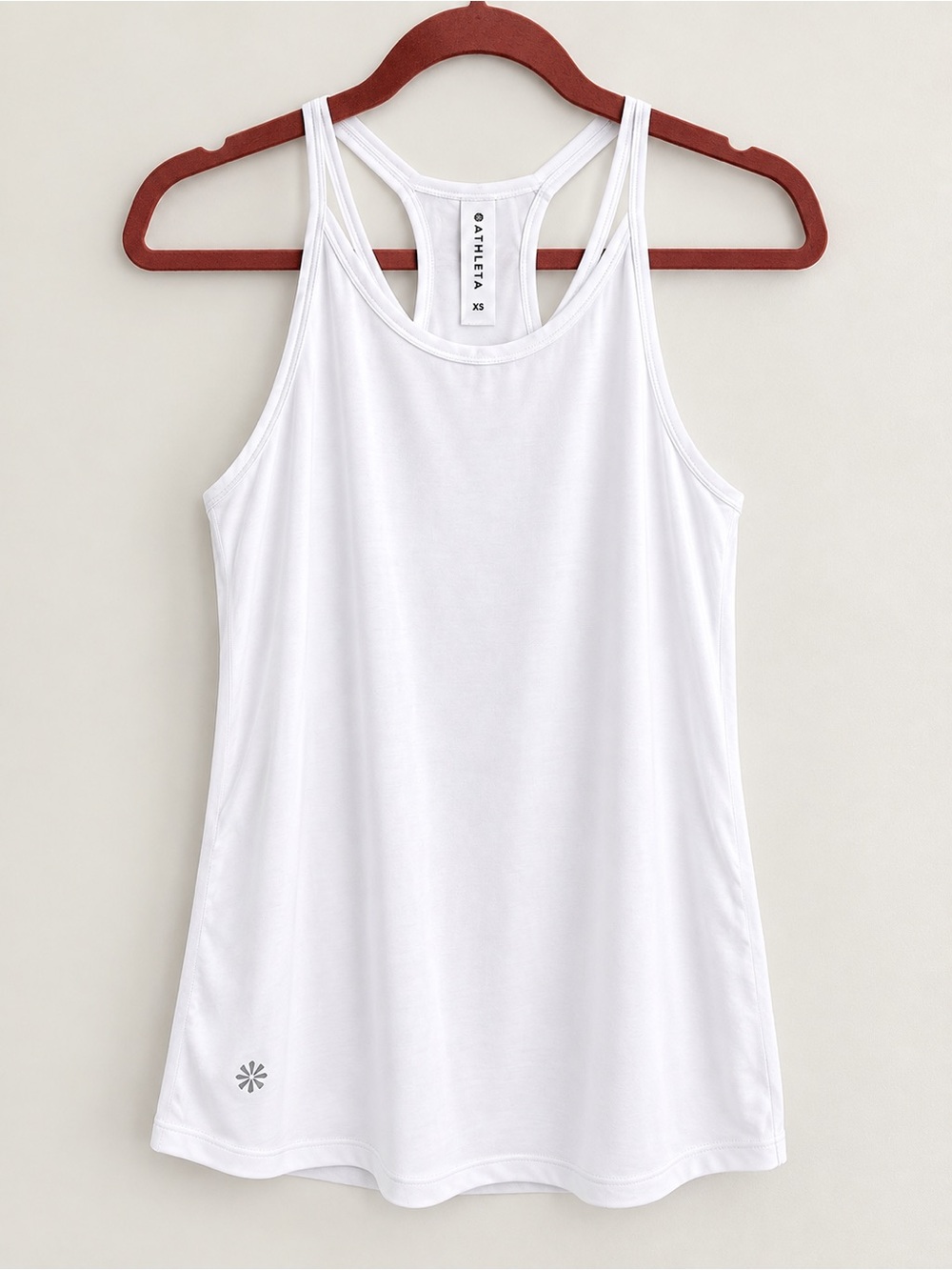 Athleta Encore Cinch Racerback Tank XS White Yoga Pilates Studio Top
